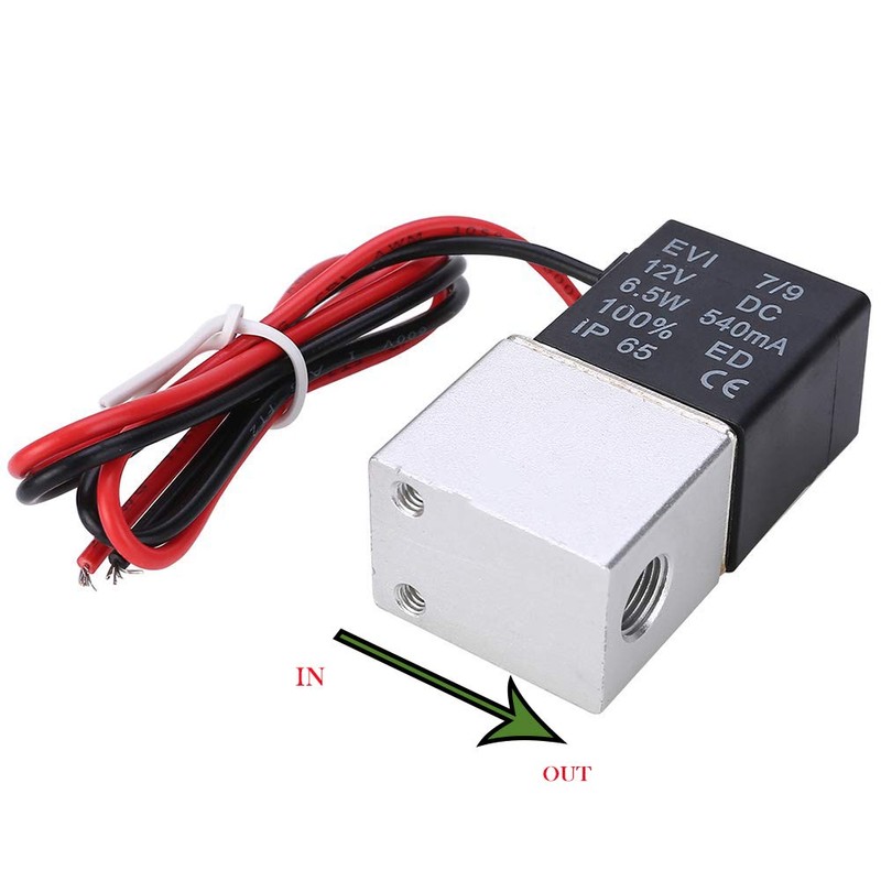 Joywayus 1/4" 12V DC 2 Way Pneumatic Aluminum Electric Solenoid
