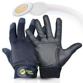 Friction Gloves - Ultimate Frisbee Gloves - Rubberized Palm & Fingers for Amazing Grip in All Conditions - Play Your Best in Any Weather - (Adult Extra Large)