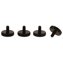 PrecisionGeek Knurled Thumb Screw Black Steel M4 x 10mm DIN 653 16mm dia (Set of 4)