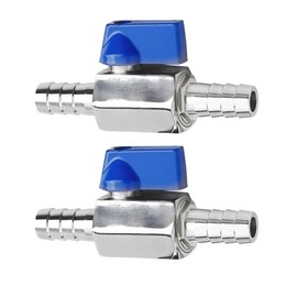 BesNPT Stainless Steel Shut Off Valve 3/8" Hose Barb Ball Valve for Water Fuel Air (Pack of 2)