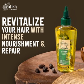Vatika Naturals Curls Jojoba Restorative Hair Oil | 100 ml | Hair Oil for Curls| Prevent Split Ends | Promotes Hair Growth & Conditions Hair, Prevents Dandruff | Soyabean Oil, Jojoba Seed Oil
