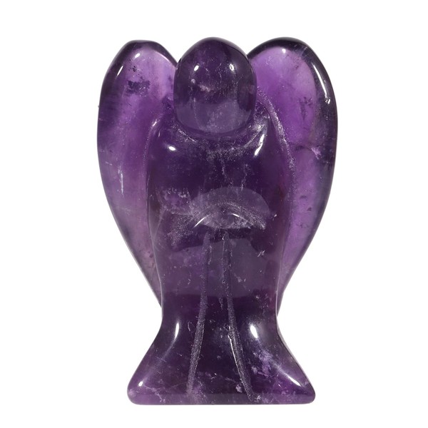 mookaitedecor Amethyst Guardian Angel Figurines,Crystals Gemstone Carved Mini Statue for Love,Peace & Healing 1.5 inch