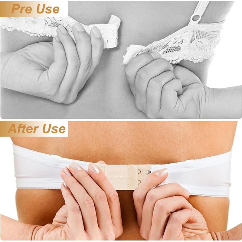 Hantoc 3 Pieces Bra Extender, Sof Bra Strap Extension Women's