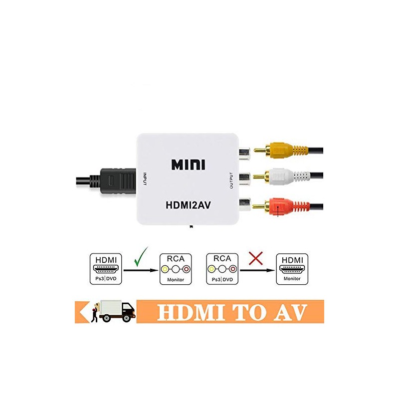 1080P HDMI to RCA AV CVBS 3RCA L/R HD Video