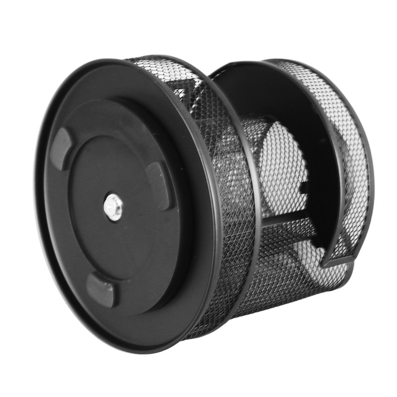 Rotating Pen Holder Black Mesh 7 Compartments Strong Metal Rotating