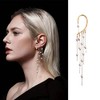 COLORFULBLING Single Ear Non-Piercing Clip Cuff Earring Super Long Pearl