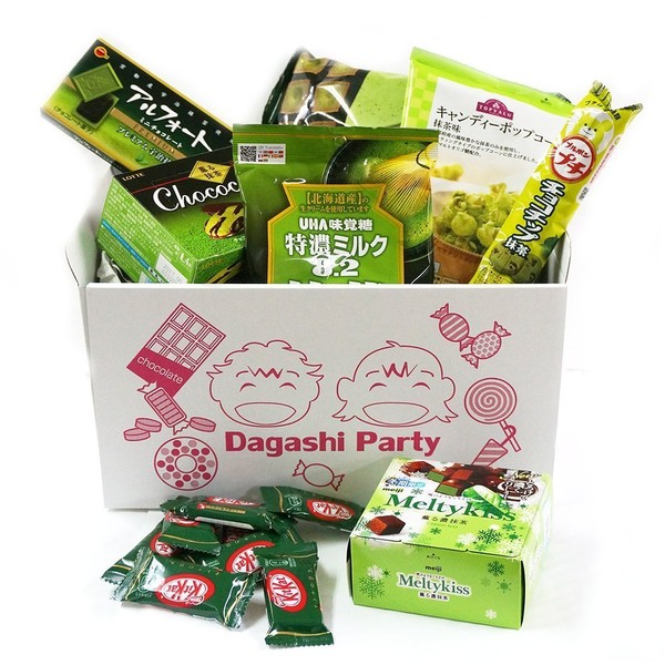 Assorted Japanese Maccha Green Tea Flavor Junk Food Snacks "Dagashi" Party Gift Variety Bulk