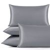 Yorkshire Bedding Grey Satin Pillow Cases 4 Pack for Hair
