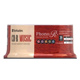 Verbatim AR80FHX30SV7 Verbatim Music CD-R Record Design, 80 Minutes, 30 Sheets, Color MIX, Phono-R