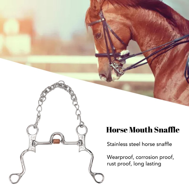 120mm Horse Mouth Snaffle with Chain Stainless Steel Horse Bit