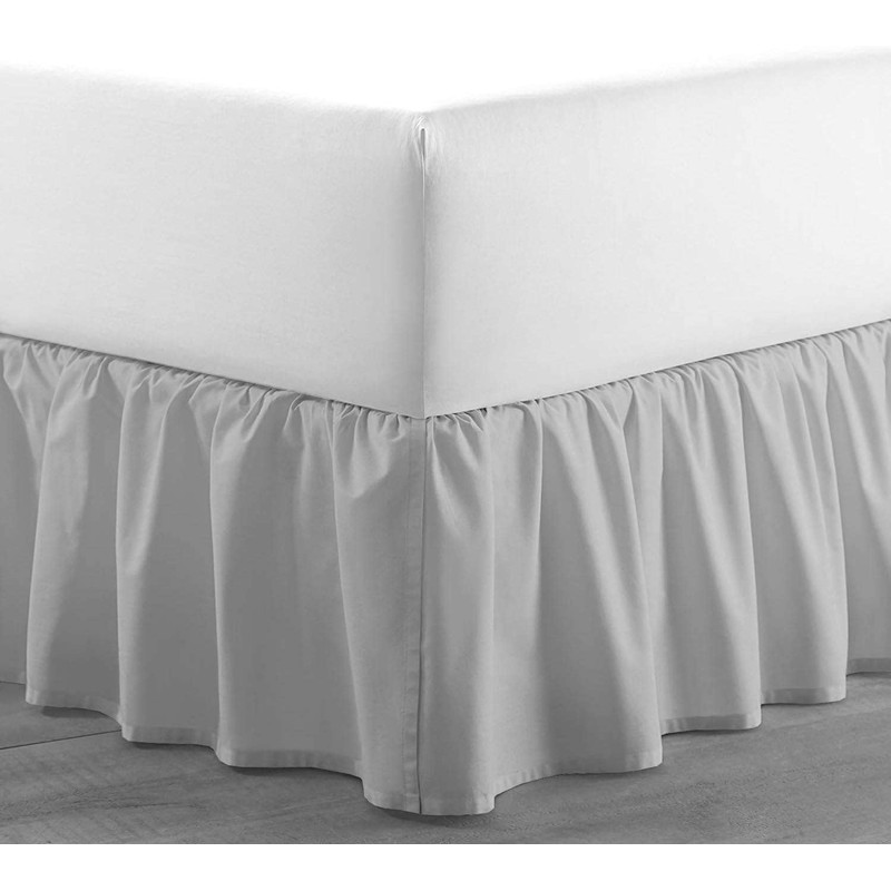 SlumberWell Twin Bed Skirt with Split Corners, Soft Microfiber, 12