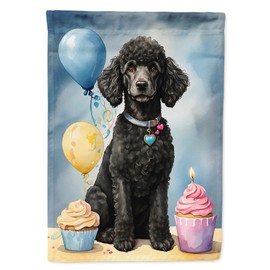 Caroline's Treasures Black Standard Poodle Happy Birthday Garden Flag Mailbox Flag Decorative Yard Flag Banner Outside Patio Artwork Yard Flower Beds, Garden Size, Multicolor