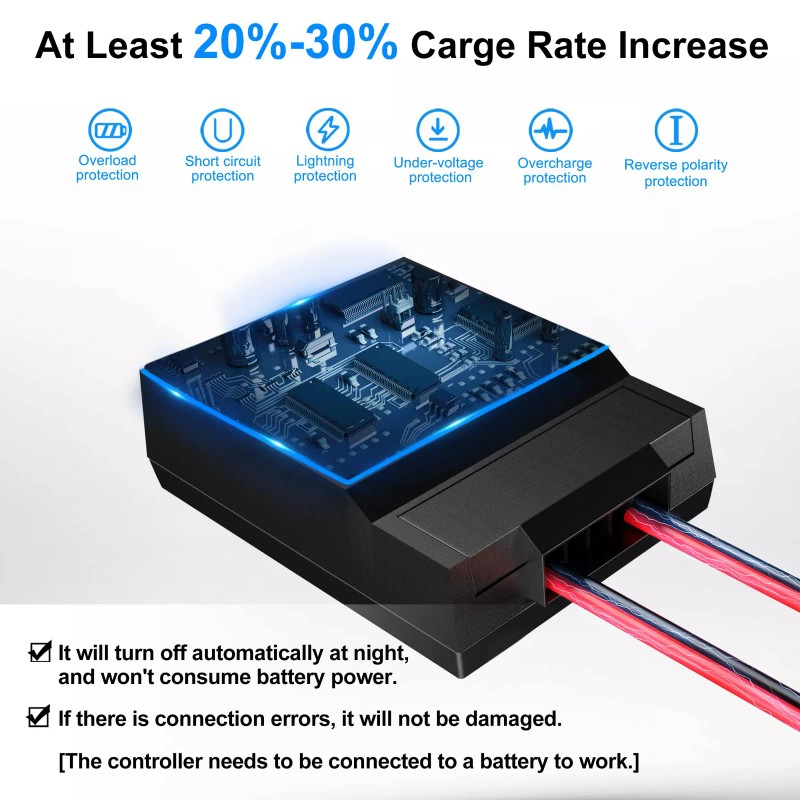 POWOXI Solar Panels Charge Controller 8A Battery Regulator for 12V