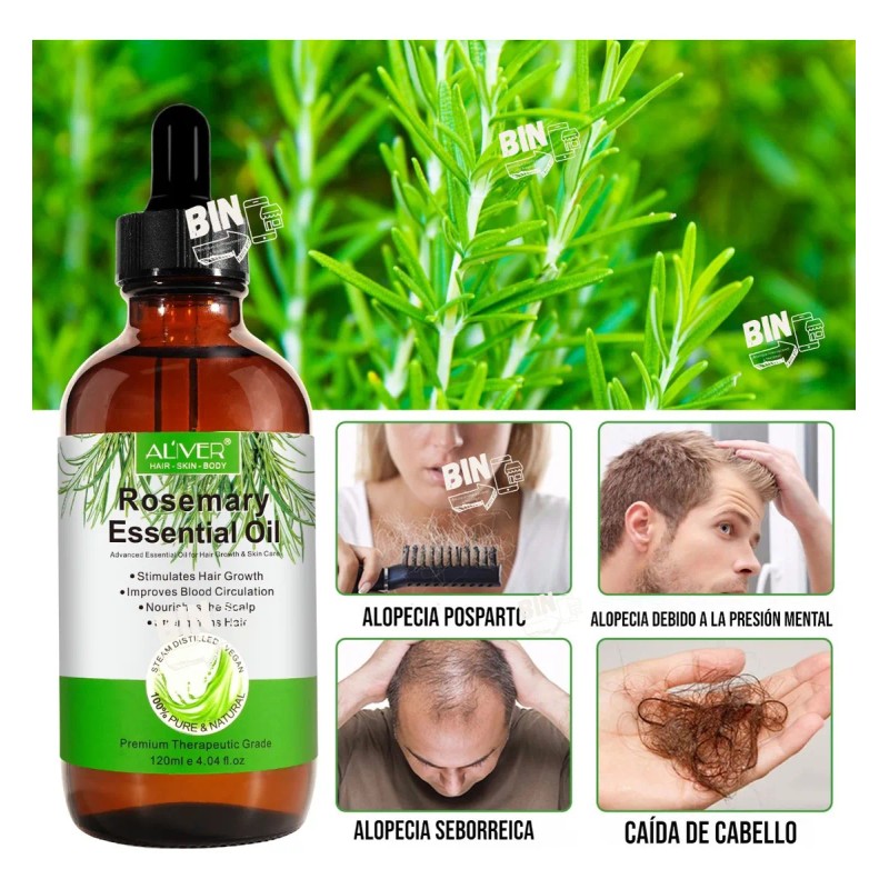 Aceite Esencial Romero 100% | Kit 2 120ml Cabello Barba