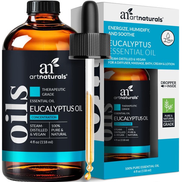 ArtNaturals 100% Pure Eucalyptus Essential Oil - (4.0 Fl Oz / 118ml) - Therapeutic Grade Natural Oils