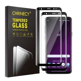 CHRINECY [Pack of 2] Screen Protector Compatible with Galaxy S9, 3D Curved Full Coverage Protection Screen Protector, 9H Hardness, Anti-Scratch, HD Clear, Bubble-Free, Ultra Resistant, for Galaxy S9