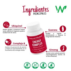 Energy Complex Vitaminas y Suplementos para Mujeres Hombres Performance Energia Vitalidad Disminuir Fatiga con 180 Capsulas | A Base de Ubiquinol Guar