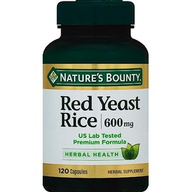 Nature's Bounty Red Yeast Rice Pills and Herbal Health Supplement, 600mg, 120 Capsules
