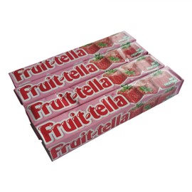 Fruit Tella Strawberry Chewy Candy with Fruit Juice 41g/1.44oz (Pack of 4)