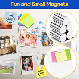 VSKIZ 35 Pcs Strong Neodymium Magnets, Tiny Small Magnets for Whiteboard, Heavy Duty Rare Earth Magnets Small Round Magnets Fridge Office Magnets for Crafts, DIY, Scientific Models