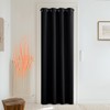 PONY DANCE Door Curtain Thermal - 1 Panel Blackout Curtains for Living Room Bedroom Kitchen Privacy Screen Heat Cold Insulated, 46 inch Width x 84 inch Drop, Black