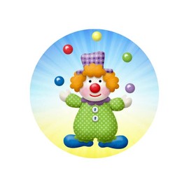 Colorful Clown Edible Image Cupcake Toppers For 2 Inch Cupcakes Or Cookies!