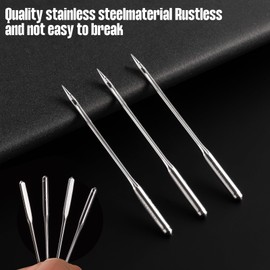 30 Pcs Size 100/16 Universal Leather&Jeans Sewing Machine Needles, Heavy Duty Machine Needles for Thickened Fabrics, Compatible with Home Sewing Machine