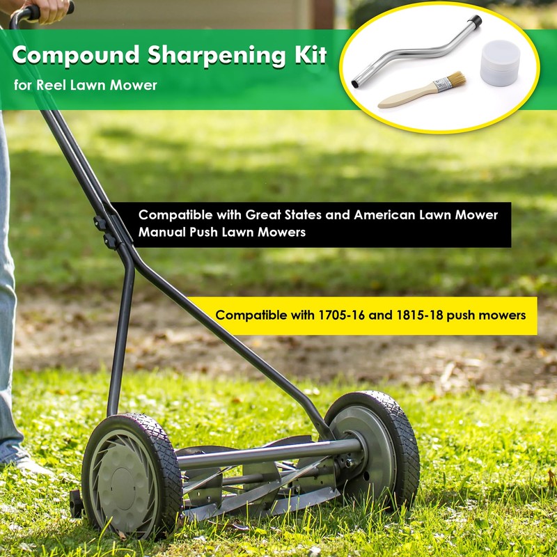 Dunkive Compound Sharpening Kit, Reel Lawn Mower Sharpening Kit Compatible