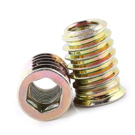 Respicefinem Pack of 20 Carbon Steel Hexagonal Socket Embedded Nuts, M6/M8/M10 Hexagonal Socket Head Furniture Screws with External Threads, 20 Pieces/Pack, Suitable for Wooden Furniture (M8 x 20 mm)