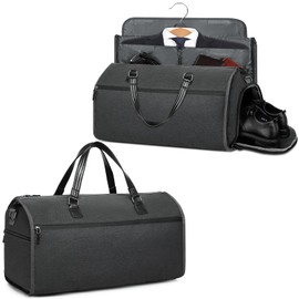 Convertible Garment Bag with Shoulder Strap, Carry on Duffel Bag Waterproof Garment for Men Women - 2 in 1 Hanging Suitcase Suit Travel Bags with Shoe Pocket