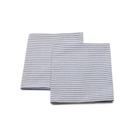 LinenMe Set of 2 Tea Towels Blue Striped Linen Cotton Jazz, 47 x 70 cm