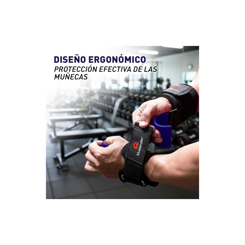 Bluelander Straps para Gym para Levantamiento de Pesas, Straps Ganchos