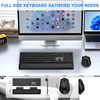 Wireless Keyboard and Mouse Combo, Full Size Silent Ultra Thin