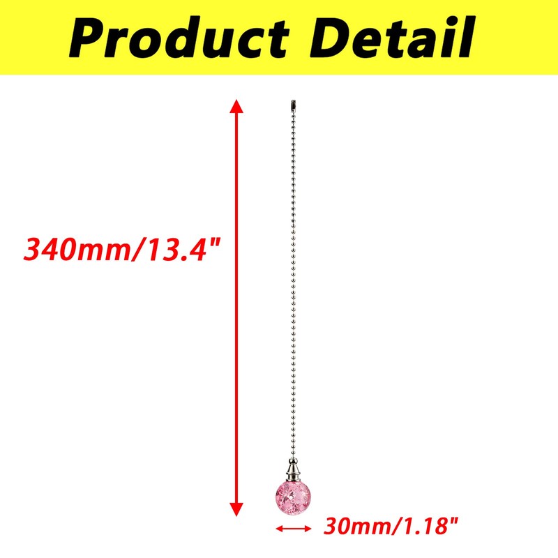 Savagrow 2Pcs Crystal Ice Cracked Ball Ceiling Fan Pull Chains