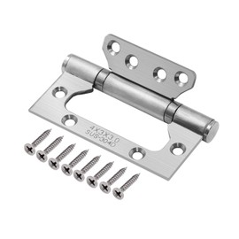 2pcs 4 Inch Home Door Hinges Ball Bearing Small Flush Hinge Non-Mortise Stainless Steel Brushed Nickel Smooth and Silent Movement Replacement Ball Bearing Mute (Silver)