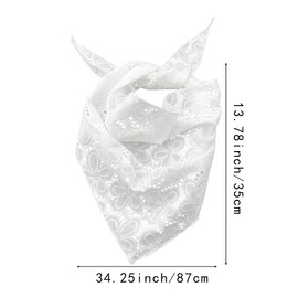 Thinslimer Bandana Headband White Bandana for women Simplicity Head Scarf for Girls Cute Adjustable Bandanas for Women (Flower)