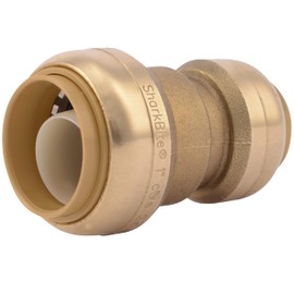 SharkBite 1 Inch x 3/4 Inch Reducing Coupling, Push to Connect Brass Plumbing Fitting, PEX Pipe, Copper, CPVC, PE-RT, HDPE, U060LFA