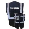 Security Black Zipped Hi Vis Vest Reflective, Work Wear Security,
