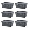 Xyskin Plastic Storage Baskets with Lids, Set of 6 Small