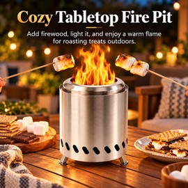 Portable Wood Burning Stove for Outdoor Cooking – Stainless Steel Manual Firewood Burner for Camping and Campfire Use