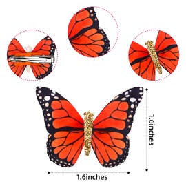 DEEKA Butterfly Hair Clips 16 PCS Small Realistic Colorful Handmade 90s Hair Clips Barrette Hair Accessories for Women and Girls -Yellow