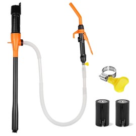 PUMPTOR Fuel Transfer Pump Battery Powered - Portable Gas Pump With Nozzle - Orange