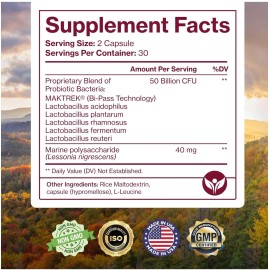 Pure Micronutrients Vaginal Probiotics 60 Capsules 50 Billion CFU + Prebiotic