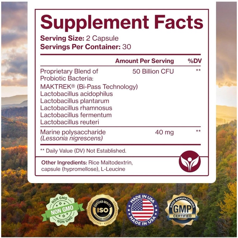 Pure Micronutrients Vaginal Probiotics 60 Capsules 50 Billion CFU +