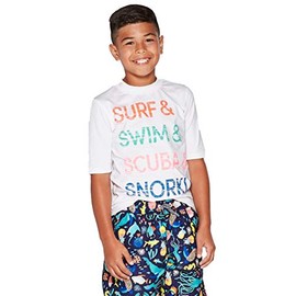 Cat & Jack Boys' Short Sleeve Rash Guard-Variety- (Surf & Swim, XL(16))