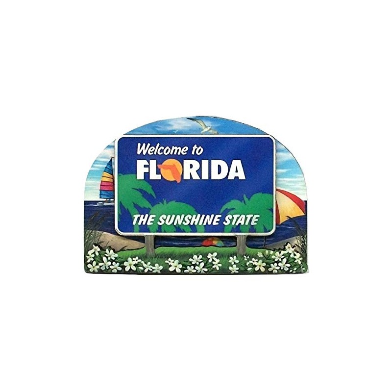 Florida State Welcome Sign Wood Fridge Magnet 2