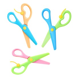 3Pcs Children Safety Scissors Set,Preschool Training Scissors Art Craft Child-Safe Scissor,Kids Plastic Playdough Scissors Childrens Toddler Handmade Art Craft Scissors for DIY Crafts,Scrapbooking