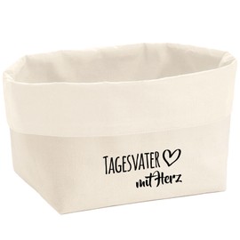 Huuraa Organizer Tagesvater mit Herz Geschenk 3 Liter Medium Canvas Baumwolle Tagesvater Geschenkidee