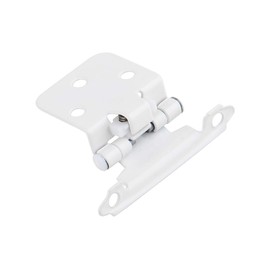 Silverline SH5001-WT Self Close Flush Hinge 1.2mm Thick Cabinet Hardware Face Mount Overlay Variable White (2 Pairs (4pcs), White)