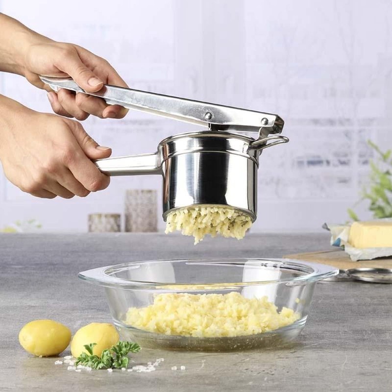 Potato Press Spaetzle Press Stainless Steel with 3 Perforated Discs